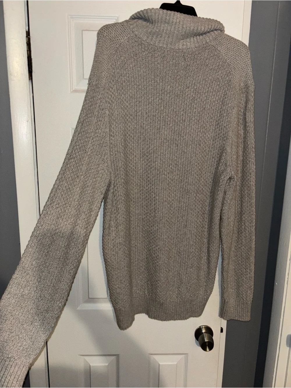 Banana Republic Men’s Light Gray Turtleneck Button Pullover